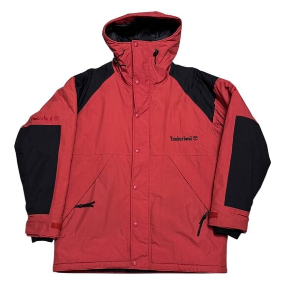 TIMBERLAND Vintage Retro Winter Puffer Parka Streetwear Coat Jacket Mens Large - Picture 1 of 6